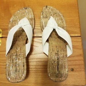 White wedge platform sandals